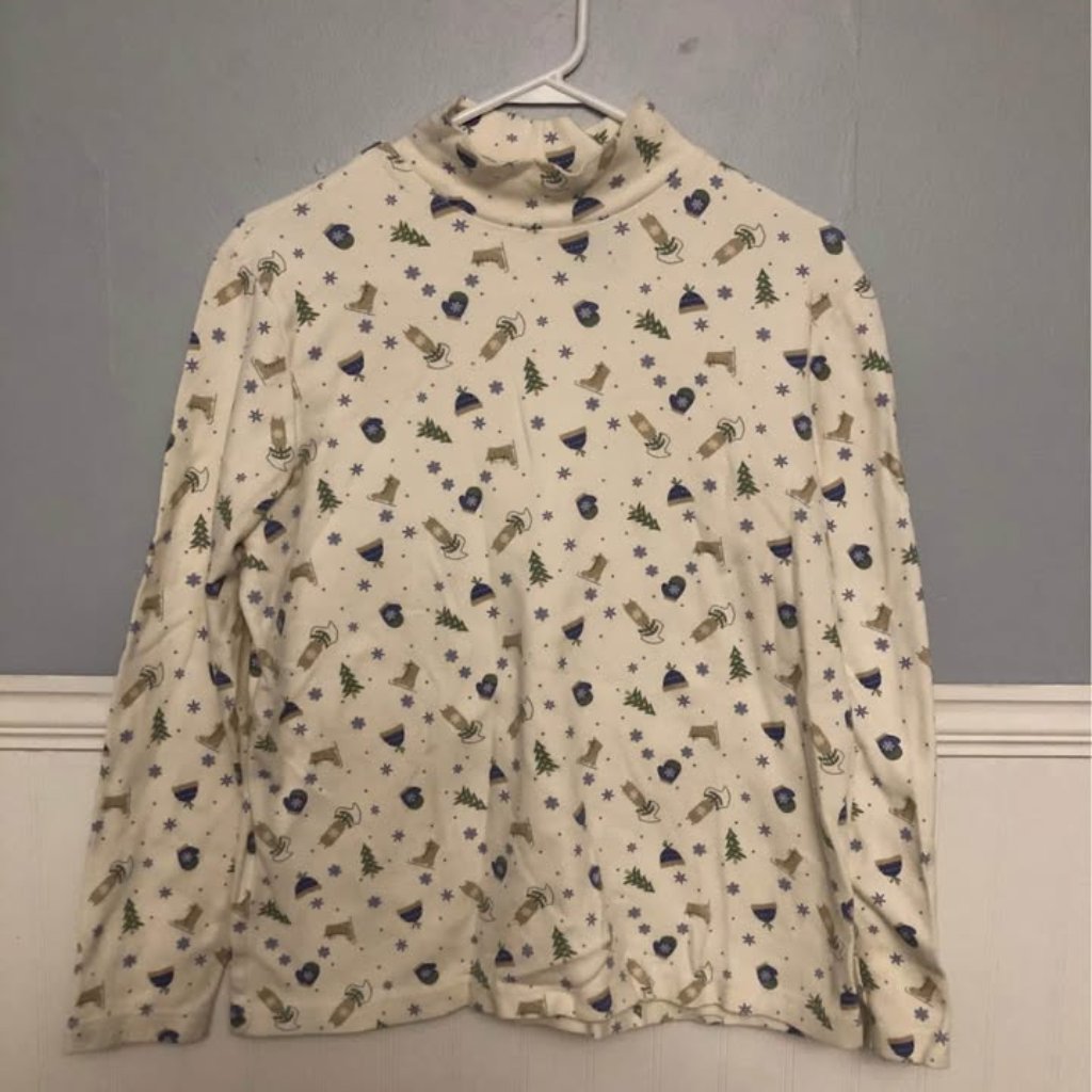 Womens Holiday Turtleneck Womens Turtleneck Christmas Top Womens Top Vintage
